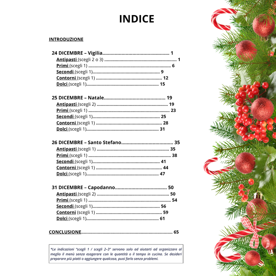 Holiday Menus - Christmas and New Year's Eve
