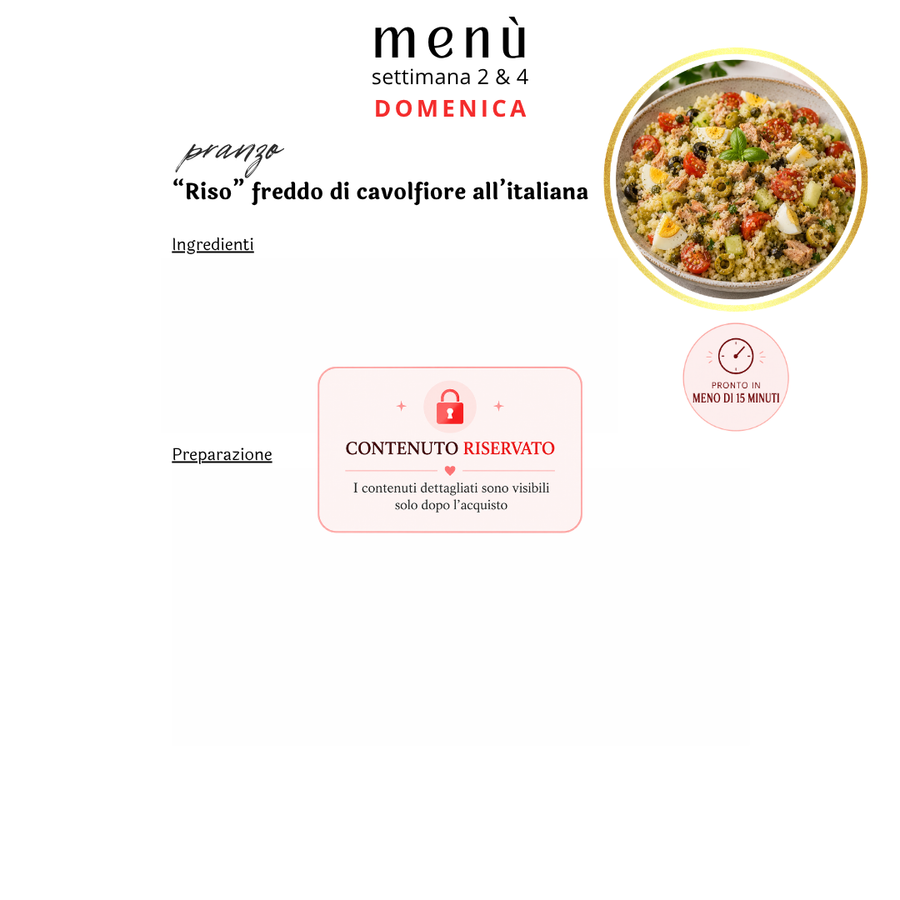 Programma mensile con Menù (LUGLIO)